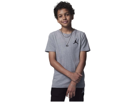 Camiseta de Niños JORDAN Corta Air Jumpman Gris (1012 años)