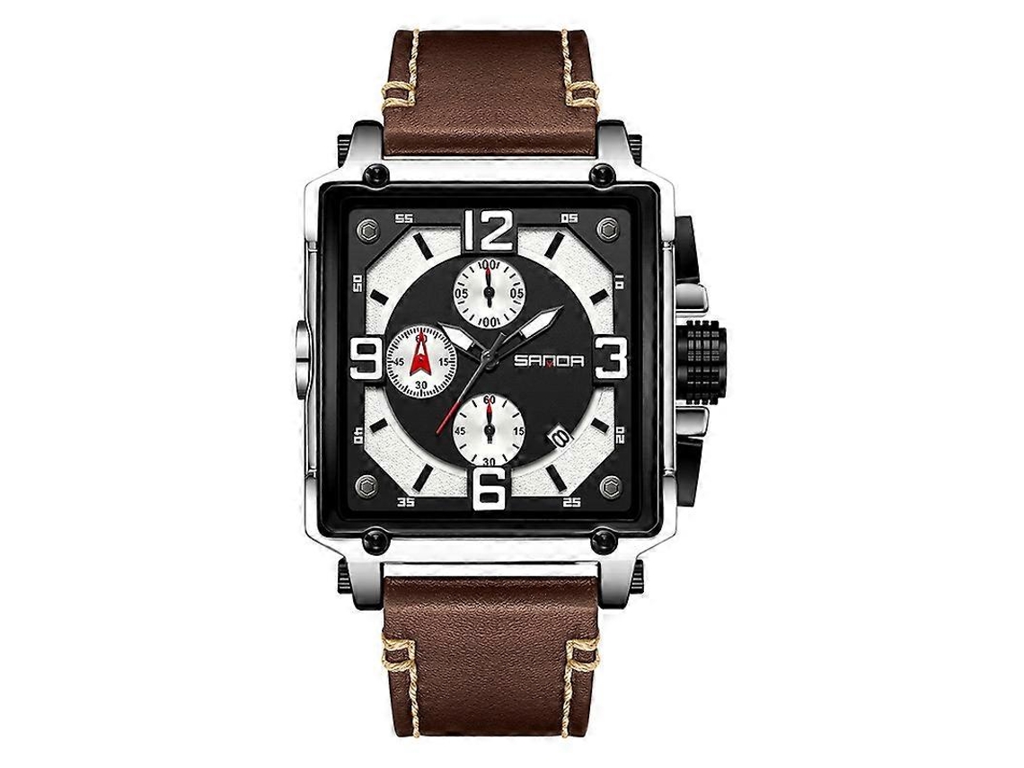 Reloj de cuarzo Sanda 5304 para hombre, tres esferas, seis puntos, calendario sencillo, resistente al agua, reloj de cintura Hengrongshen