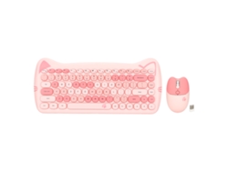 Combo De Teclado Y Ratón Inalámbrico 2.4g Rosa