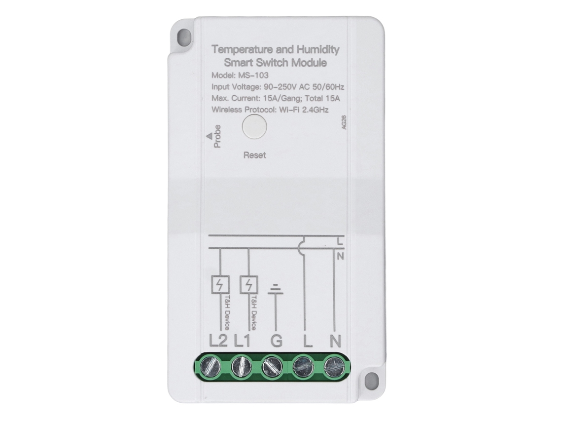 2026dz-módulo De Interruptor Inteligente De Temperatura E Umidade Com Controle Remoto E Programação 90‑250v