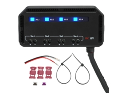 Caja De Relés De 4 Vías De 12 V Y 20 A Con Cableado Rápido E Indicador Led Para Motocicleta, Coche, Camión, Autocaravana Y Vehículo Eléctrico.