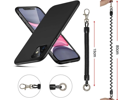 Funda Iphone 11 Pro Max Turtleshell Com Cordón Antirrobo Negro