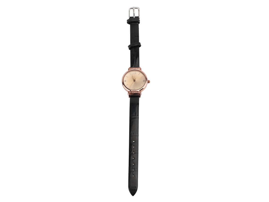 Reloj De Cuarzo Clásico Para Mujer, Sencillo, Correa De Piel Sintética, Esfera Oro Rosa, Estilo Casual.