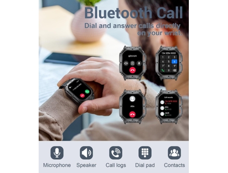 Reloj inteligente para hombres 1 96 AMOLED Fitness Tracker con respuesta Hacer llamadas Más de 100 modos deportivos Monitor de frecuencia cardíaca ...