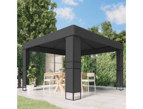 MAISON EXCLUSIVE Cenador con doble techo gris antracita 3x3 m