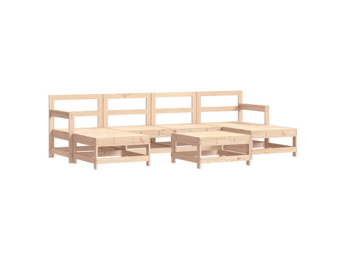 Maison Exclusive - Juego De Muebles De Jardín 7 Piezas Madera Maciza De Pino