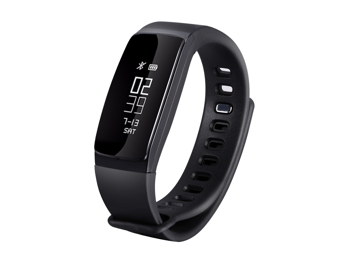 Pulsera Inteligente Con Monitor De Frecuencia Cardíaca, Podómetro Y Banda Inteligente Bluetooth Color Negro