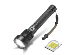 Linterna de enfoque de alta potencia P70, LED de aleación de aluminio de alta potencia, recargable por USB, Yizhood (negra)