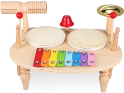 Batería de madera para niños, instrumentos musicales para niños pequeños.