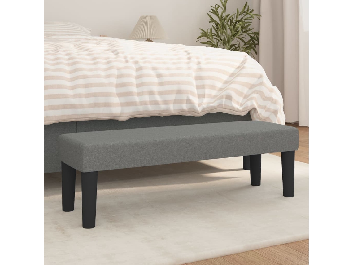 LOVELY HOME Taburete Banco 100X30X30 Cm Tela Gris Oscuro