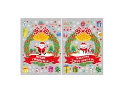 Adhesivos Festivos de Navidad para Ventanas, Adhesivos Multiuso para Superficies Lisos, Diseño Exclusivo con Patrón de Guirnalda Verde para Exhibiciones Decorativas LAOPIPFU