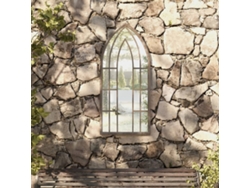 Espejo de Jardín de Pared para Uso Exterior Hierro 100 x 45 cm Arena