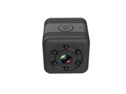 Mini cámara inteligente Yizhood HD con WiFi, visión nocturna y detección de movimiento (negra)