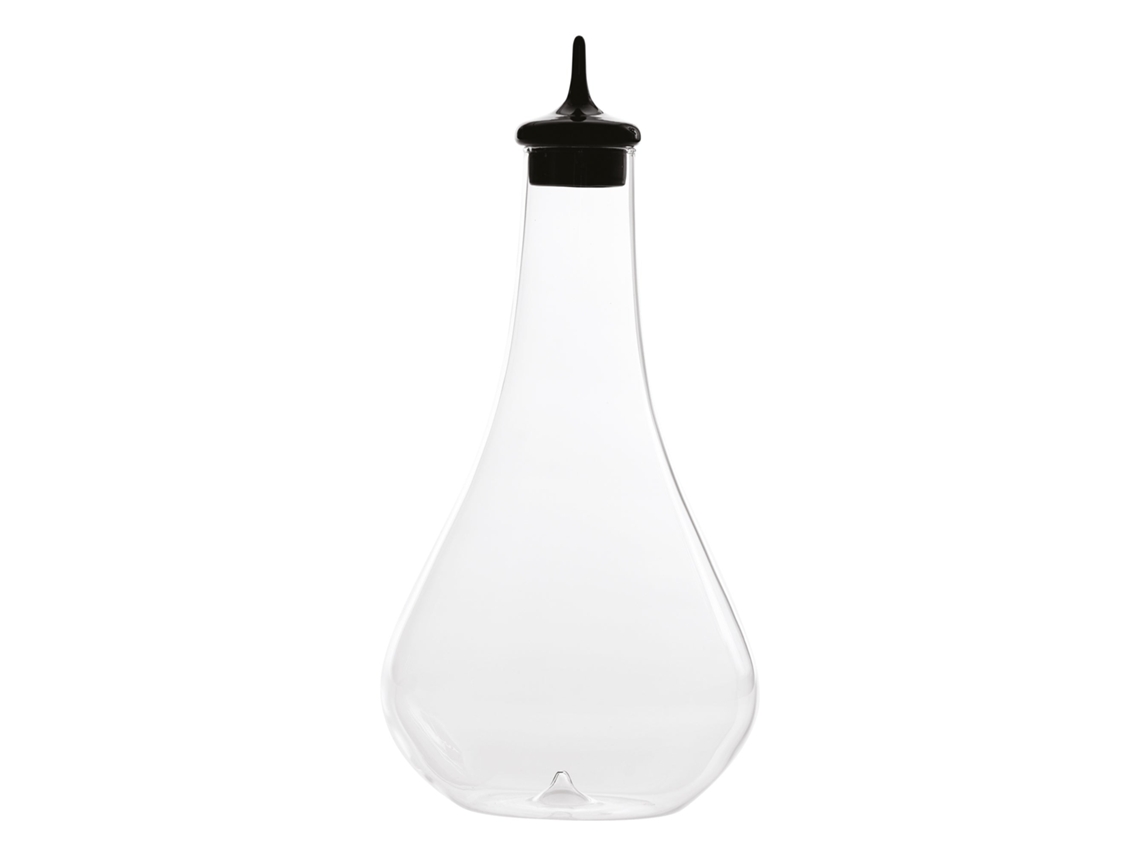 Botella De Pirolo De Zafferano En Vidrio Borosilicato Soplado A Mano, Color Negro, Diseño Inspirado En El Ajedrez, Elegante Y Funcional Para La Mesa.