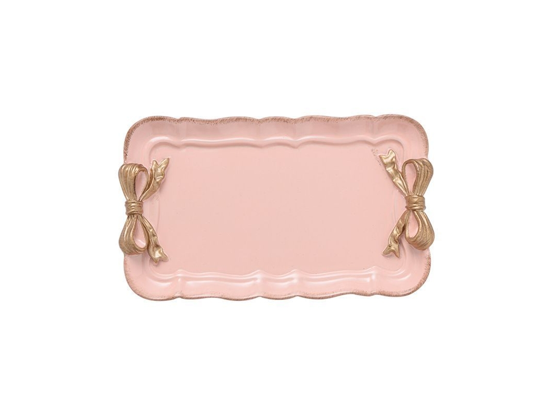 Bandeja Decorativa Vintage De Resina Con Nudo, Organizador De Joyería Rosa, Plato Para Joyas Y Snacks