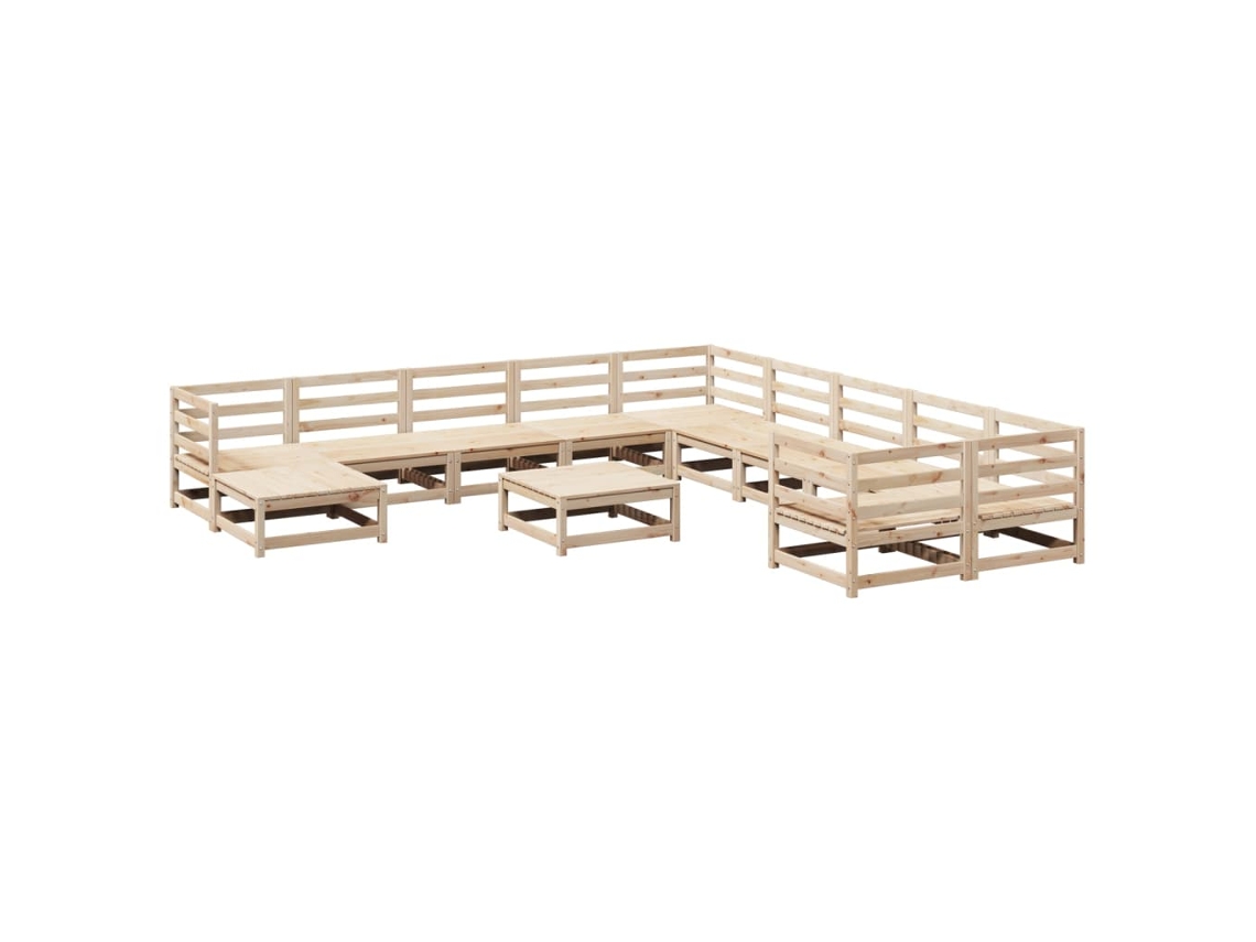 Maison Exclusive - Juego De Sofás De Jardín 12 Piezas Madera Maciza De Pino