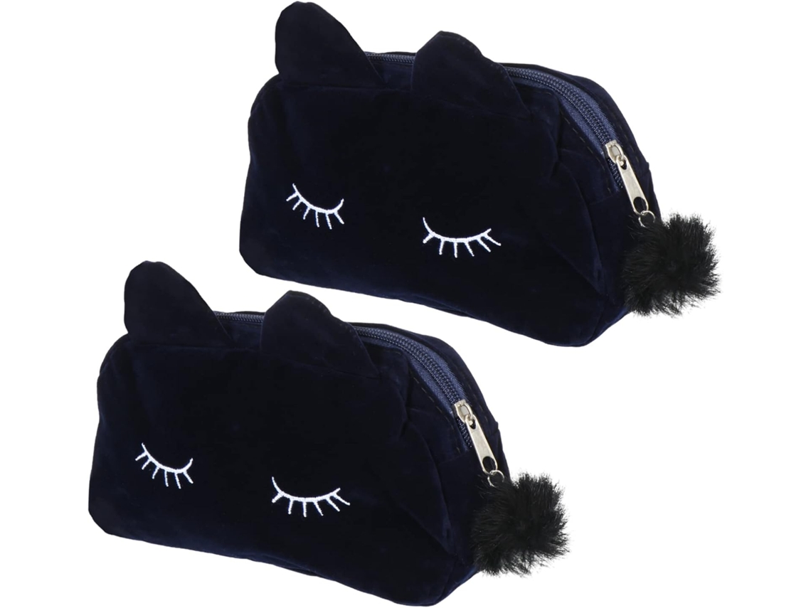 Set De 2 Neceseres De Viaje Con Estampado De Gato, Ideales Para Guardar Cosméticos.