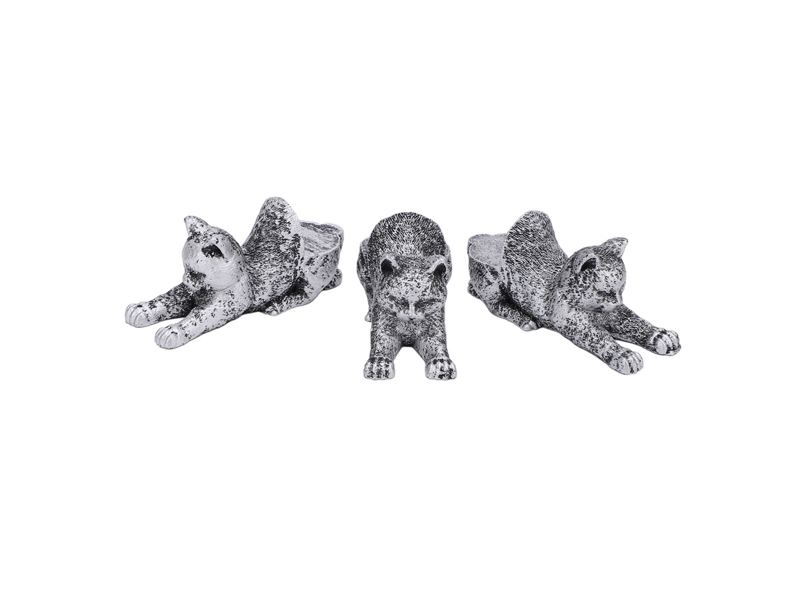 3 Macetas de Resina con Figuras de Gatos para Decoración