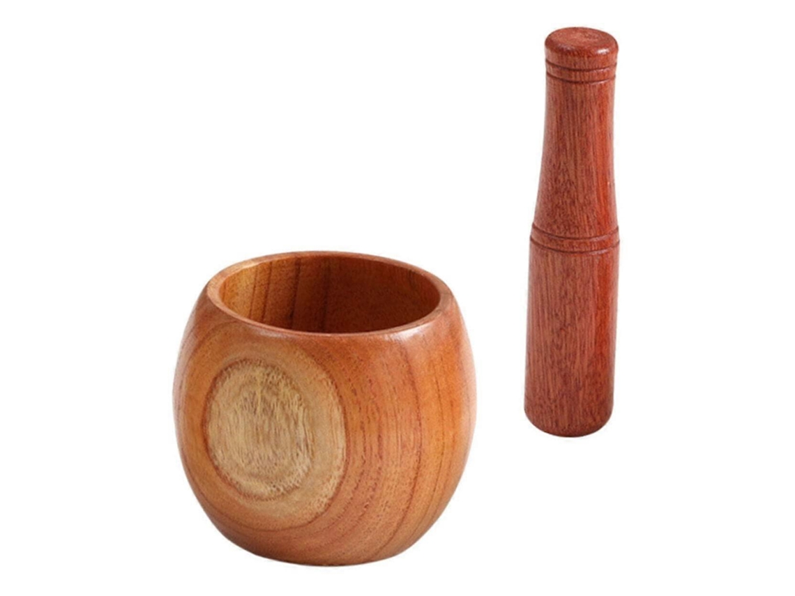 Prensa de ajos de madera vintage para uso doméstico. Rosewell