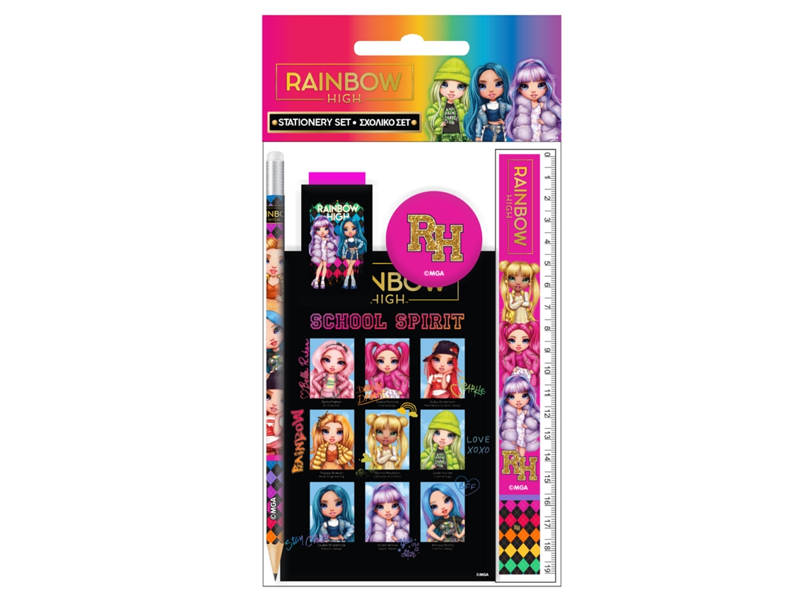 Conjunto de licencias escolares para niños de Rainbow High
