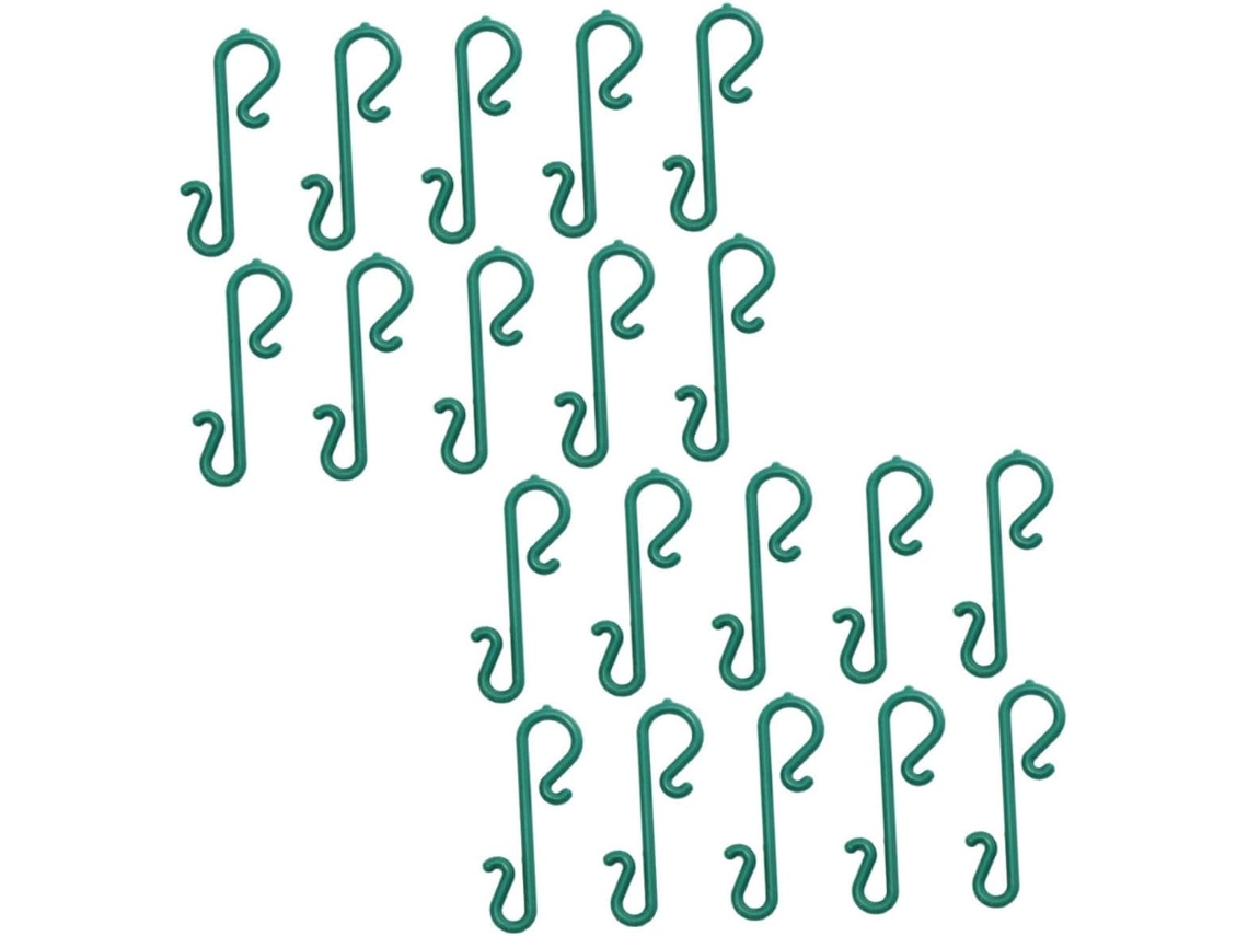 100 Ganchos Verdes Para Adornos Navideños, Ganchoses De Plástico Para Guirnaldas Y Decoraciones De Árboles De Navidad