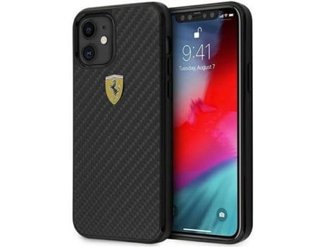 Carcasa iPhone 12 Mini FERRARI Carbono Negro