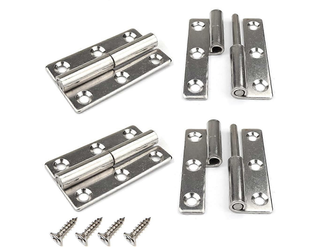 4 Bisagras De Acero Inoxidable 304 Removibles De 3 Pulgadas Para Puertas Interiores Y Exteriores