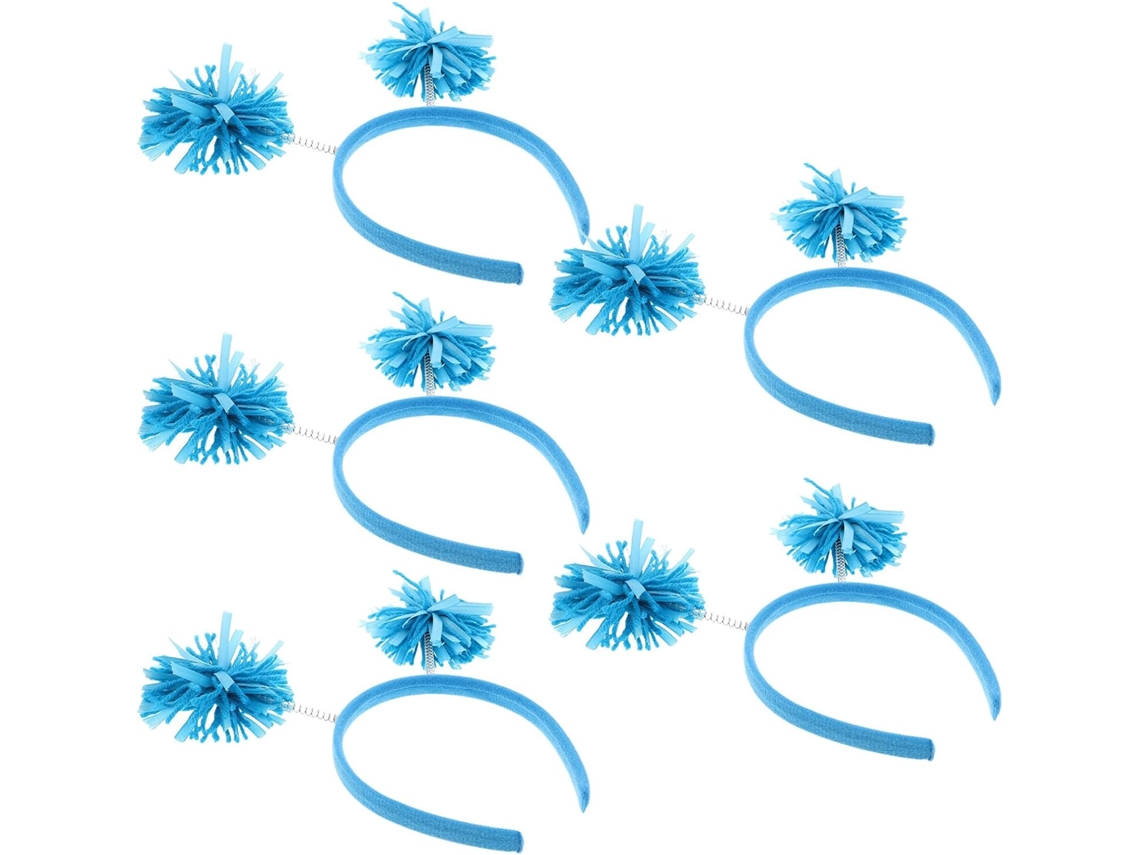 Lot De 5 Bandeaux Festifs Irlandais À Pompons Duveteux Bleu Lac Serrage, Cabeza Extensible Con Rub...