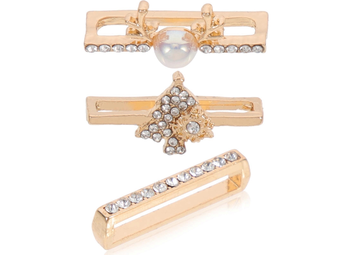 Juego de 3 anillos decorativos de aleación metálica para pulsera de reloj inteligente Nostalgia88