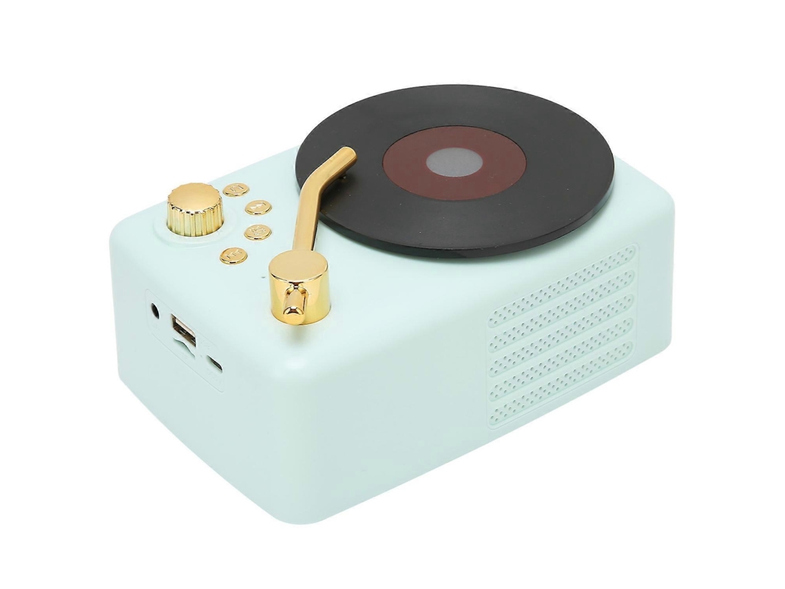 Altavoz estéreo Bluetooth Yunzii con carga USB, diseño retro, tocadiscos, mini altavoz inalámbrico portátil para uso doméstico
