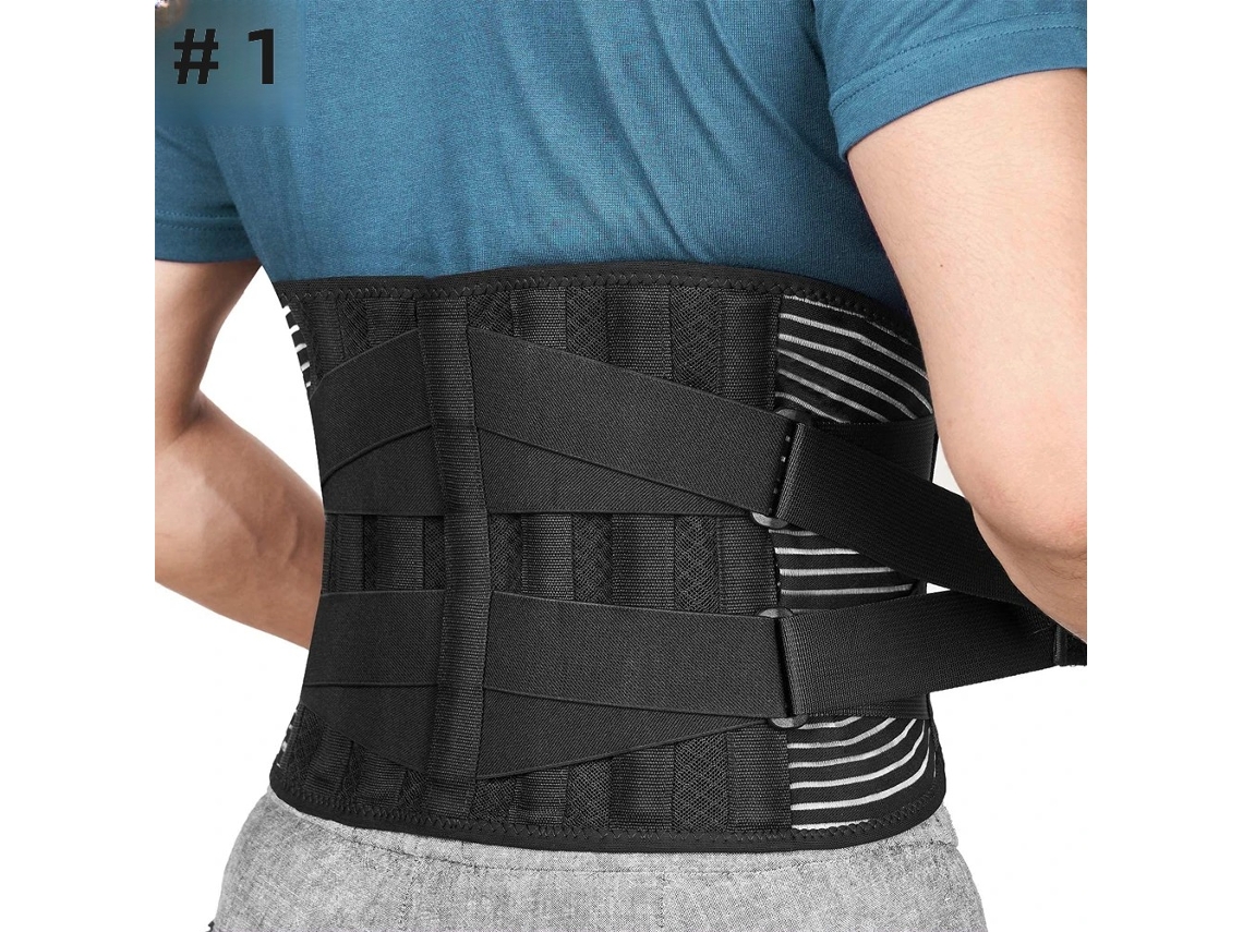 Cinturón de soporte lumbar con cojín extraíble para aliviar el dolor lumbar y adecuado para trabajos pesados. (1 L)