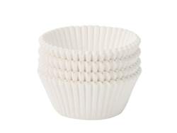100 envoltorios para cupcakes de tamaño estándar, papel antiadherente de grado alimenticio (blanco)