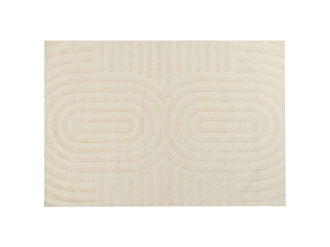 Alfombra de pelo corto BELIANI Mastung de Lana Beige 160x230