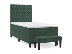 Cama Con Somier VIDAXL Verde Terciopelo (80x200 cm)
