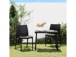 Pack 2 Uds Sillas De Jardín | Silla De Exterior | Sillon Jardín Polipropileno Gris Antracita 50x46x80 Cm Wsd71158