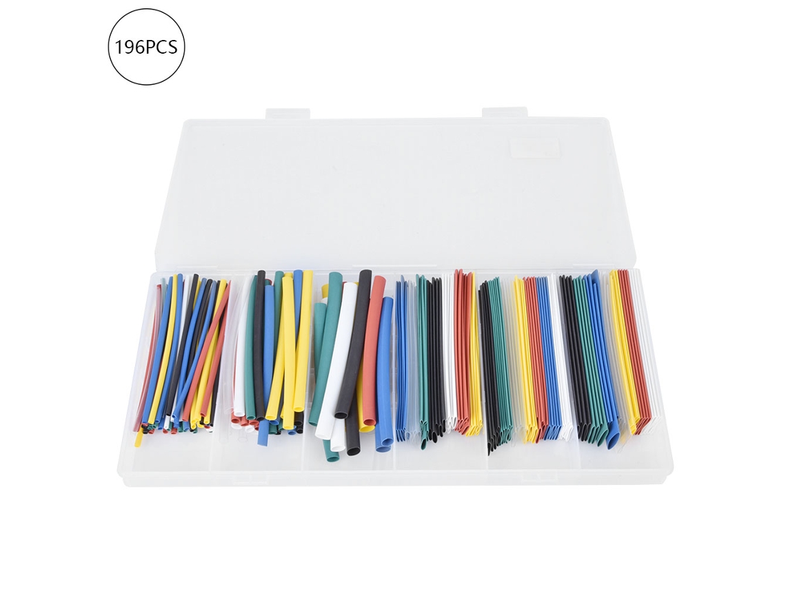 Juego De Tubos Termorretráctiles De Poliolefina 2:1 Para Cables Y Alambres, 196 Piezas.