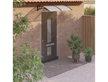 MAISON EXCLUSIVE Marquesina puerta policarbonato negro y transparente 150x80 cm