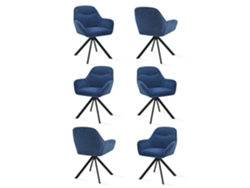 Sillas De Comedor Goeurvant 1370(pack De 6, Azul, Chenilla)