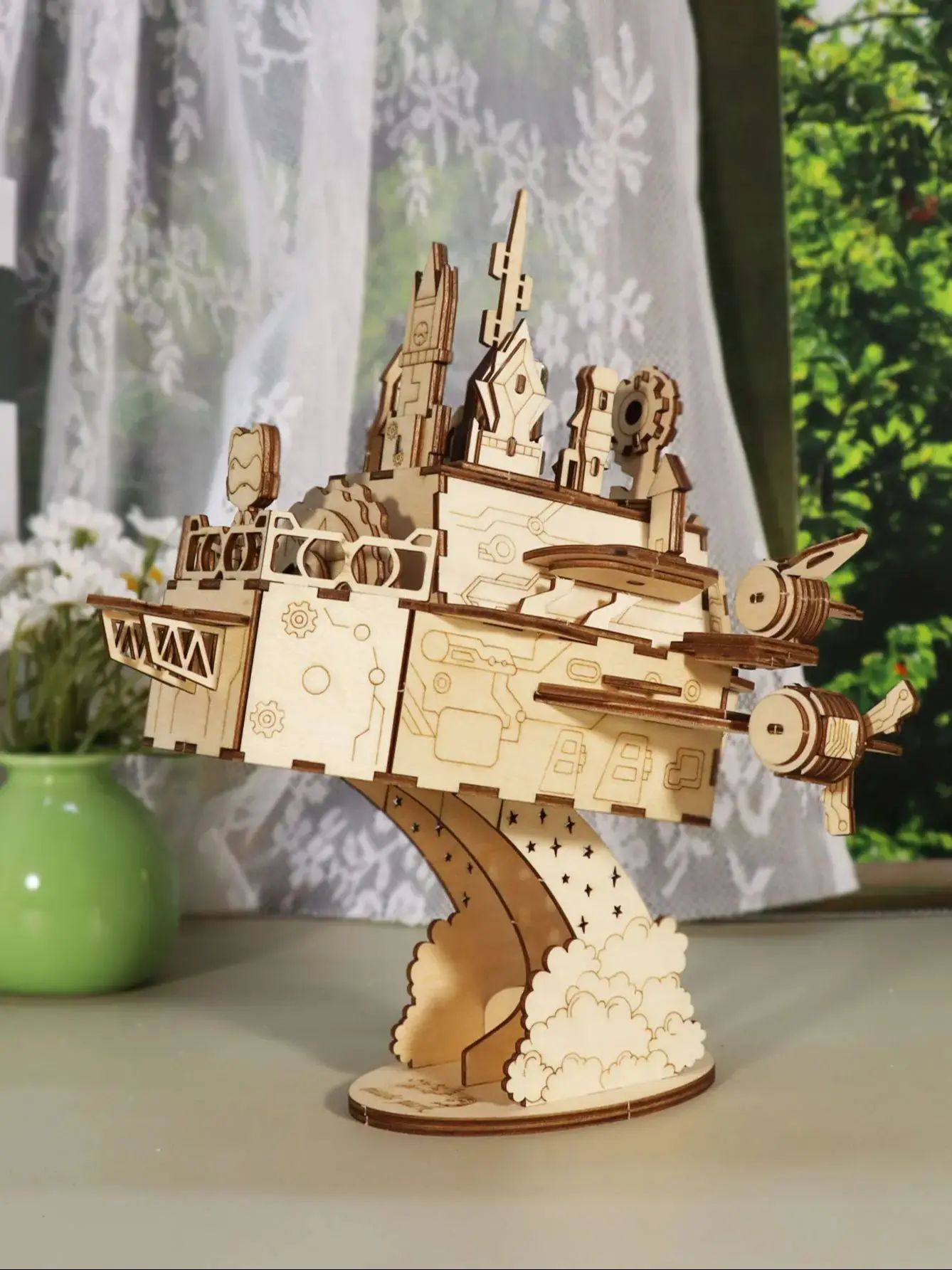 (castillo Ambulante) Rompecabezas De Madera 3d, Kit De Modelo De Caja De Música Del Castillo Ambulante, Manualidades Para Armar