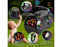 Máquina De Burbujas Automática, Portátil Y Recargable, Con Más De 4800 Burbujas Por Minuto, Ideal Para Fiestas, Cumpleaños Y Uso En Interiores Y Exteriores.