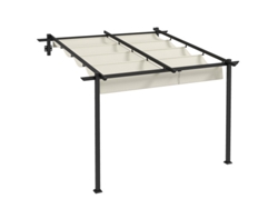 Cenador De 3 X 3 Metros, Resistente Al Viento, Con Techo Regulable, Apto Para Jardines Y Terrazas, Color Crema.