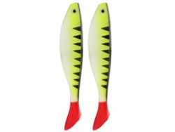 2 Señuelos Artificiales Blandos Con Forma De Pez Para Pesca (verde Y Rojo)