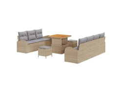 Maison Exclusive - Conjunto De Sofá De Jardín Con Cojín 10 Pcs Beige Y Gris Claro