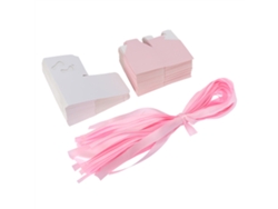 50 Adorables Cajitas De Papel Con Forma De Huellas De Bebé Para Bodas Y Baby Showers (rosa)