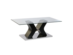 Mesa Centro Cristal Templado Mdf Negro 120x60x45cm
