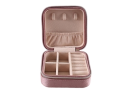 Organizador de joyas de viaje de terciopelo suave, pequeño joyero para mujer, ideal para pendientes Hengjian
