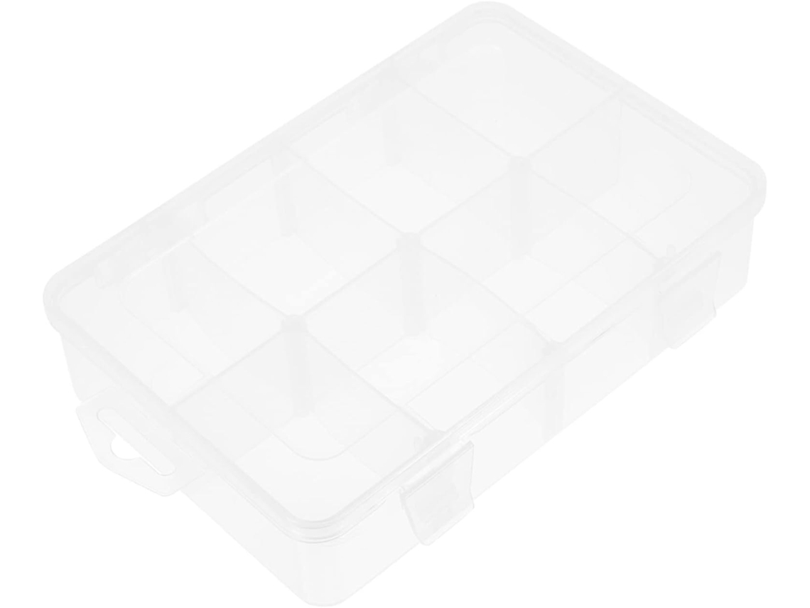 Caixa De Ferramentas Removível Nuobesty Com 8 Compartimentos, Caixa De Joias De Plástico Com Tampa Lisa.