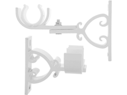Juego De 2 Soportes Acero Blanco Para Ventanas