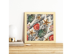Póster NACNIC de Flores y Naturaleza. Cuadrada El Mar Me Llama, Ilustrada con Dibujos A Color.