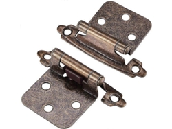 1 Par De Bisagras Para Armarios Con Tornillos, Auto-cierre, Decorativas, Montaje Frontal Para Puertas De Armarios Variables (bronce Antiguo)